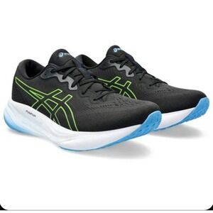 ASICS Gel-Pulse 15 running shoes men's size 10.5 black electric lime NIB